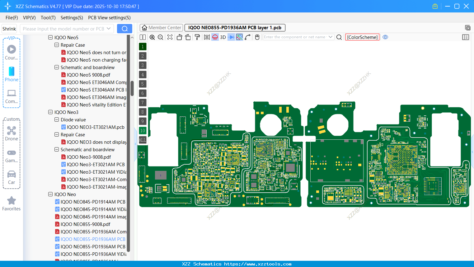 VIVO IQOO NEO855-PD1936AM PCB Layer 1